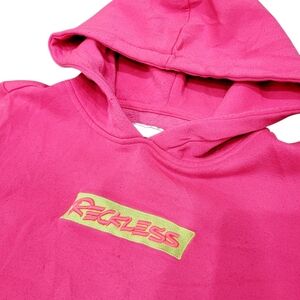 2/$20 Yonge & Reckless Pink Classic Logo Hoodie Sweatshirt Top Size: Youth Large